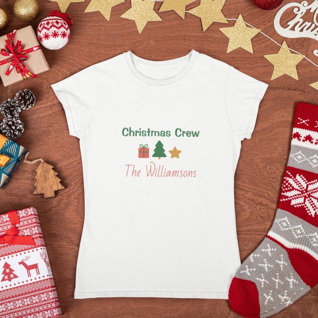 Camiseta Christmas Crew Personalized Family Holiday (Subido por el creador)