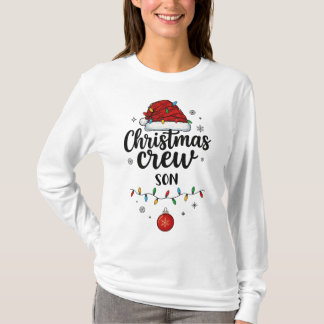 Camiseta Christmas Crew Son Santa Hat Matching Christmas