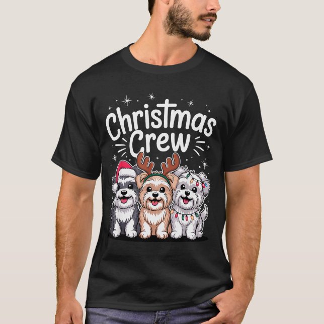Camiseta Christmas Crew Xmas Puppy Dog Breed Funny Christma (Anverso)