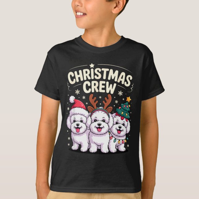 Camiseta Christmas Crew Xmas Puppy Dog Funny Christmas Bich (Anverso)
