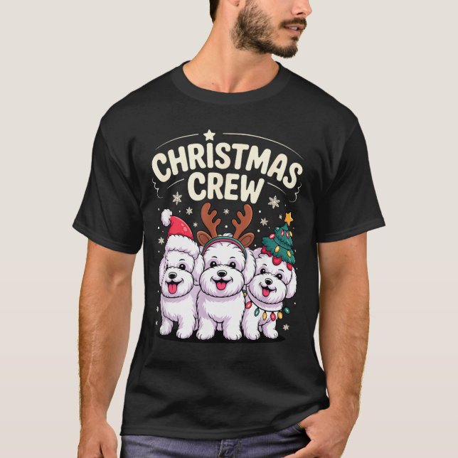 Camiseta Christmas Crew Xmas Puppy Dog Funny Christmas Bich (Anverso)
