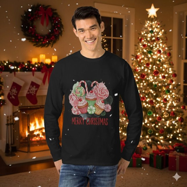 Camiseta Christmas Cupcakes and Candy Merry Christmas (Subido por el creador)