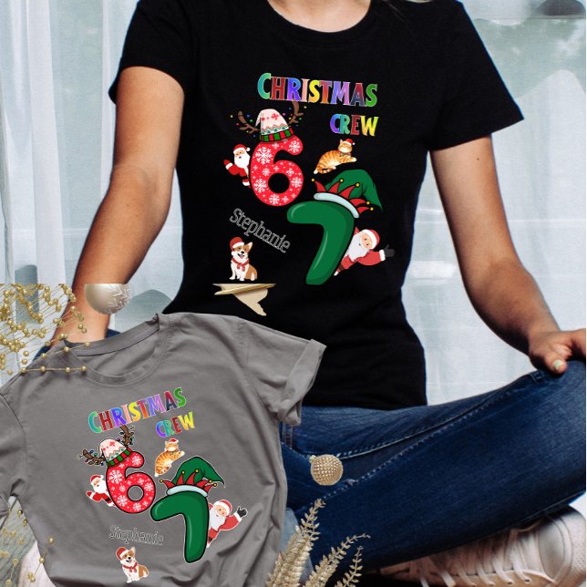 Camiseta Christmas Customizable Family Crew Fun Black (Subido por el creador)