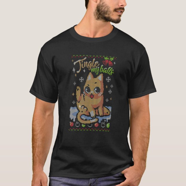 Camiseta Christmas Cute Cat Jingle Balls (Anverso)
