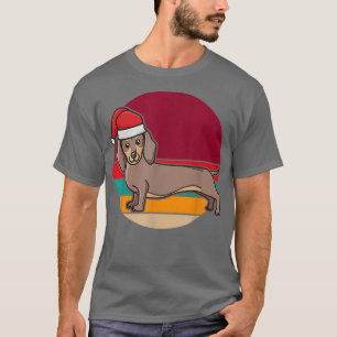 Camiseta Christmas Cute Dachshund Sausage Dog Puppy Wearing