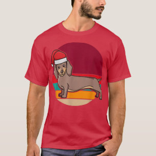 Camiseta Christmas Cute Dachshund Sausage Dog Puppy Wearing