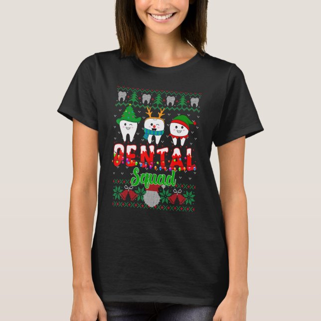 Camiseta Christmas Cute Teeth Dental Assistant Xmas Dental  (Anverso)