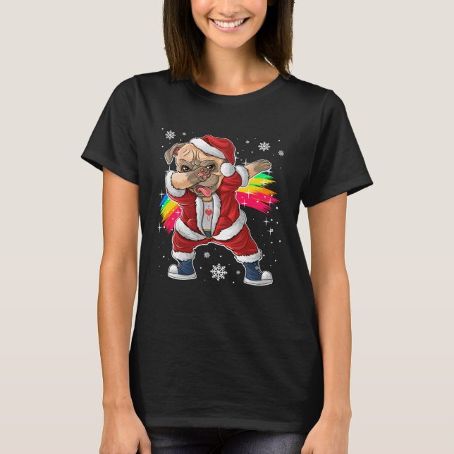 Camiseta Christmas Dabbing Pug  Christmas Pjs & Costume Ide (Anverso)
