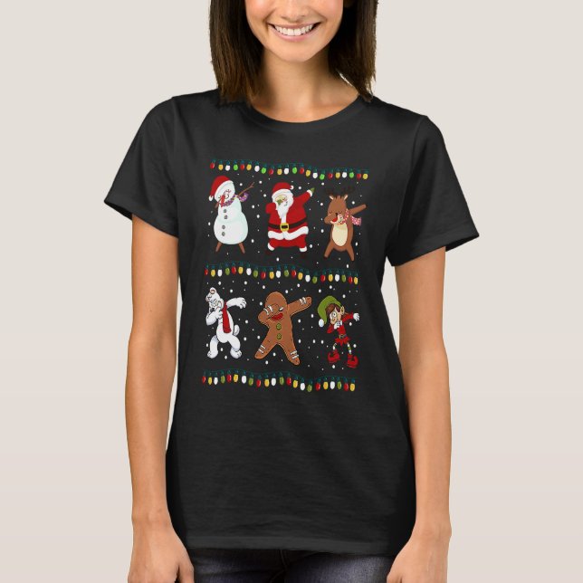 Camiseta Christmas  Dabbing Santa Claus Dabbing Snowman  XM (Anverso)