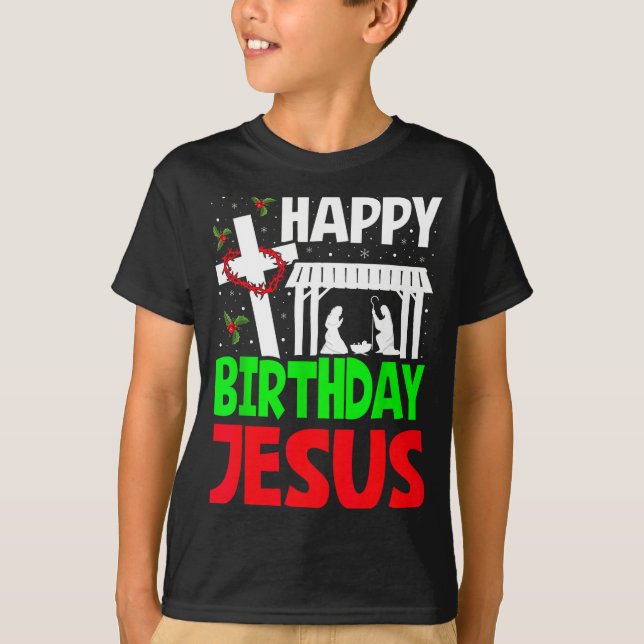Camiseta Christmas Day Outfit Happy Birthday Jesus Holiday  (Anverso)