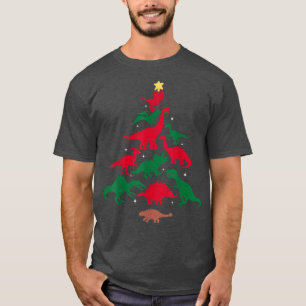 Camiseta Christmas Dinosaur Tree Kids Boys Men Dino Family