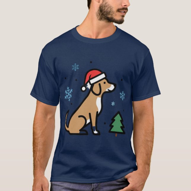 Camiseta Christmas Dog Cute Santa Puppyee Merry Woofmas Hol (Anverso)