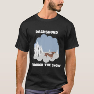 Camiseta Christmas Dog Dachshund Dashing Through The Snow C