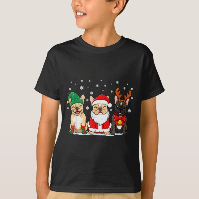 Camiseta Christmas Dog French Bulldog Xmas Dog Lover Men Wo (Anverso)