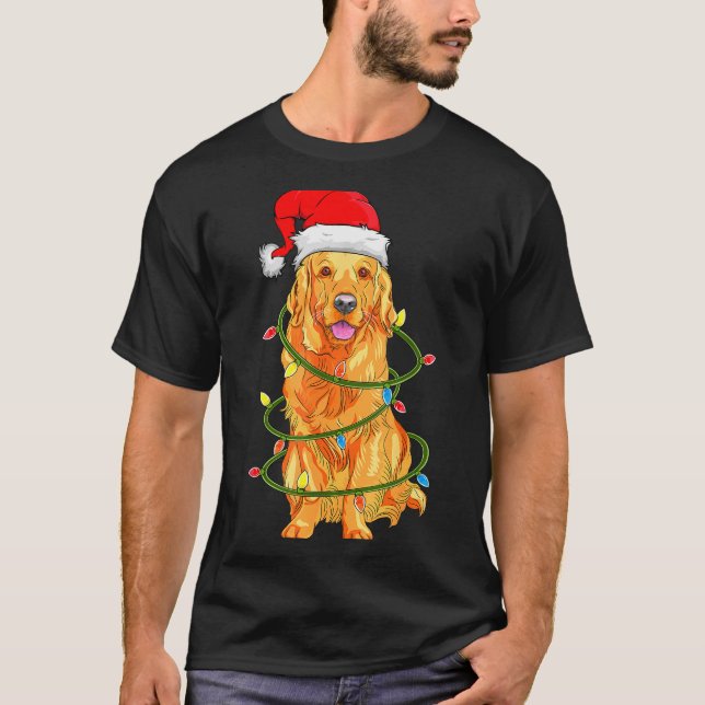 Camiseta Christmas Dog Shirt, Christmas Golden Retriever Pa (Anverso)