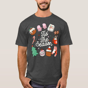 Camiseta Christmas Doodles Tis' The Season Retro Holiday Co