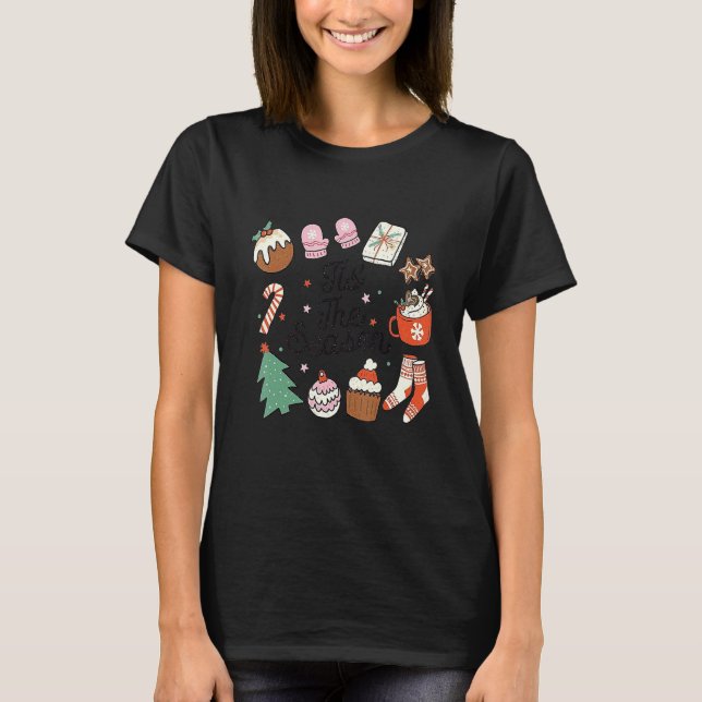 Camiseta Christmas Doodles Tis' The Season Retro Holiday Co (Anverso)