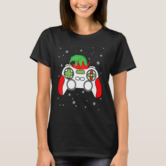 Camiseta Christmas Elf Gamer Controller Boys Kids Teens Gam (Anverso)