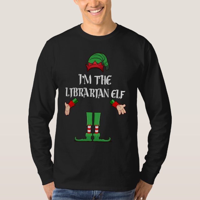 Camiseta Christmas Elf  I'm The Librarian Elf Xmas (Anverso)