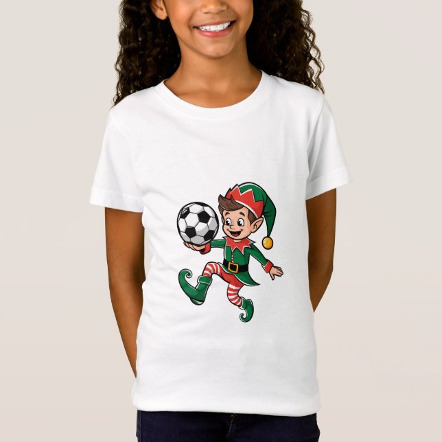 Camiseta Christmas Elf Playing Soccer (Anverso)