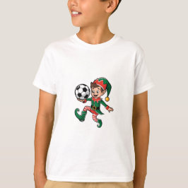 Camiseta Christmas Elf Playing Soccer