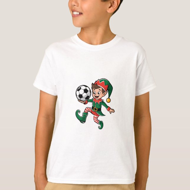 Camiseta Christmas Elf Playing Soccer (Anverso)