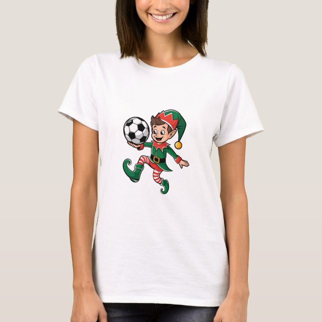 Camiseta Christmas Elf Playing Soccer (Anverso)