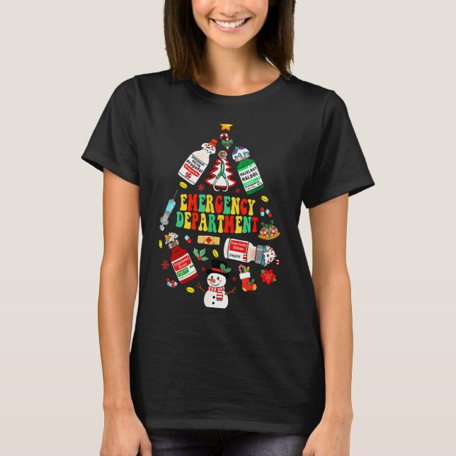Camiseta Christmas Emergency Room Er Rn Nurse Department He (Anverso)