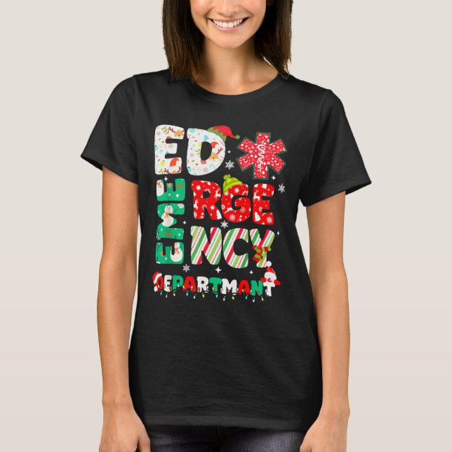 Camiseta Christmas Emergency Room Er Rn Nurse Department He (Anverso)
