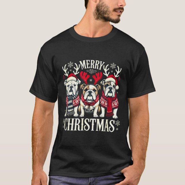 Camiseta Christmas English Bulldog Mom English Bulldog Chri (Anverso)