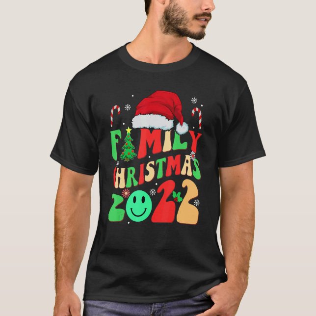 Camiseta christmas family 2022 groovy Pajama matching Santa (Anverso)