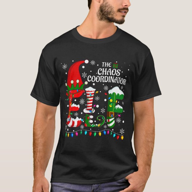 Camiseta Christmas Family Matching Pajamas Chaos Coordinato (Anverso)
