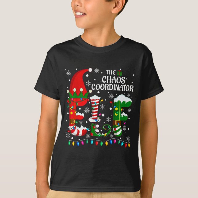 Camiseta Christmas Family Matching Pajamas Chaos Coordinato (Anverso)