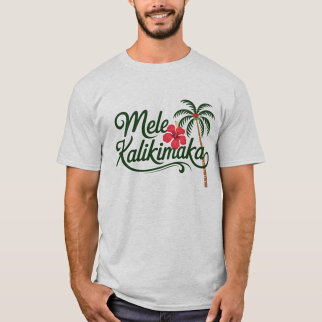 Camiseta Christmas Family Mele Kalikimaka Hawaii Beach  (Anverso)