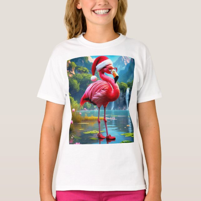 Camiseta Christmas Flamingo As Santa Claus-47476 (Anverso)