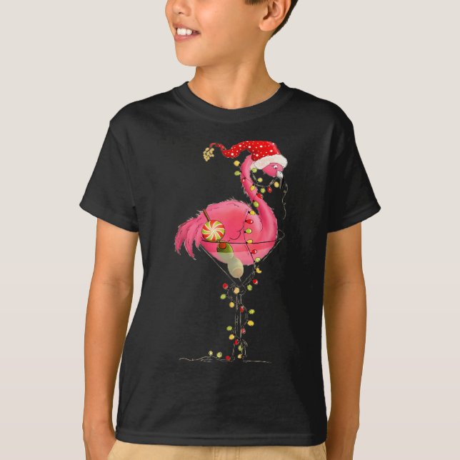 Camiseta Christmas Flamingo In Martini Gl For Trocal Holida (Anverso)