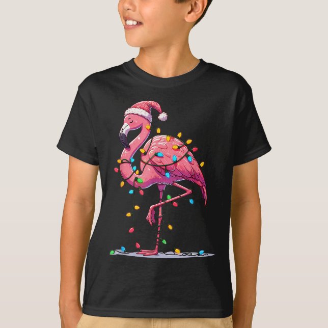 Camiseta Christmas Flamingo Lover Santa Xmas Women Men Kids (Anverso)