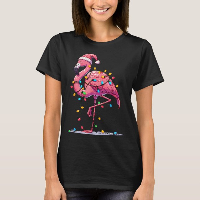 Camiseta Christmas Flamingo Lover Santa Xmas Women Men Kids (Anverso)