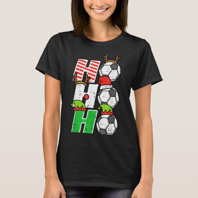 Camiseta Christmas Football Ho Ho Ho Soccer Xmas Srt Men Wo (Anverso)
