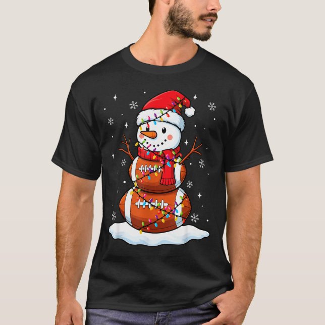 Camiseta Christmas Football Snowman Kids Football Christmas (Anverso)