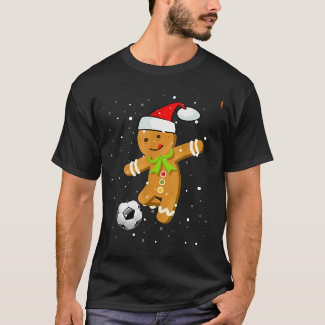Camiseta Christmas Football Soccer Gingerbread Player  (Anverso)