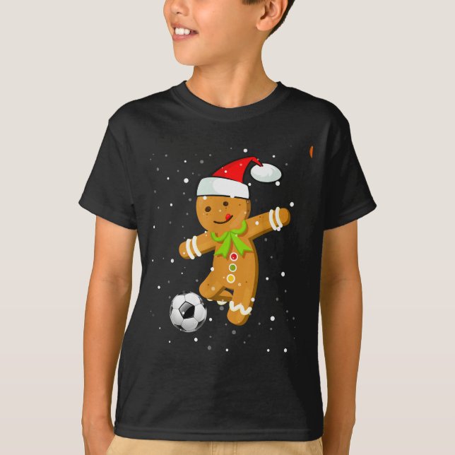 Camiseta Christmas Football Soccer Gingerbread Player  (Anverso)