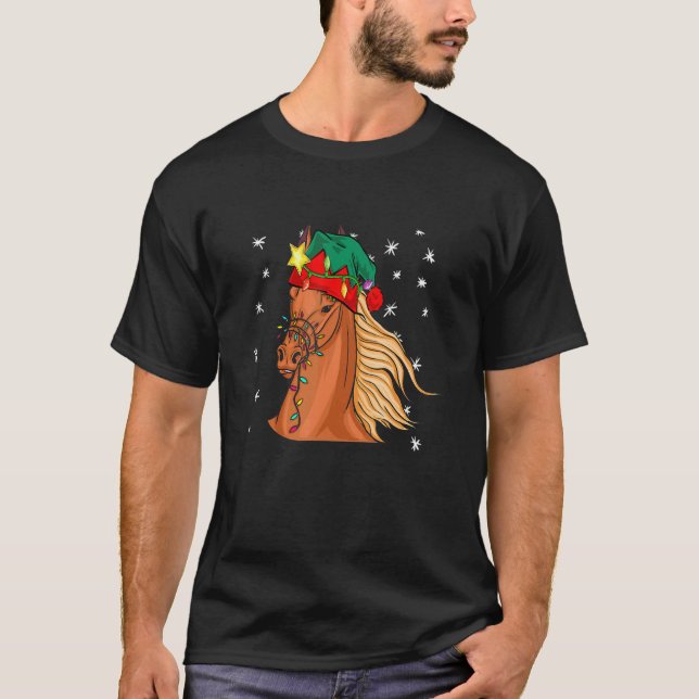 Camiseta Christmas for men women kids ELF Horse (Anverso)