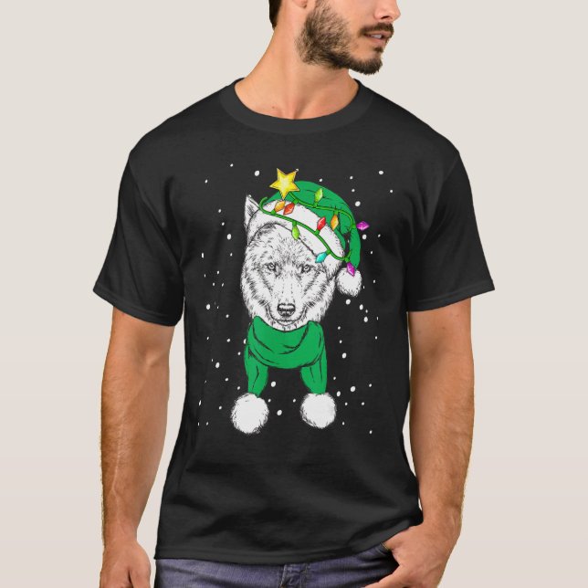Camiseta Christmas for men women kids ELF Wolf (Anverso)