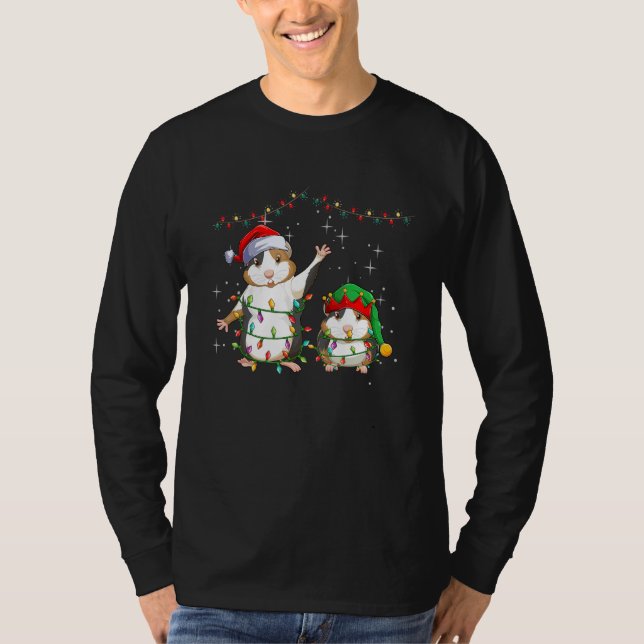 Camiseta Christmas for men women kids Santa ELF Guinea Pig (Anverso)