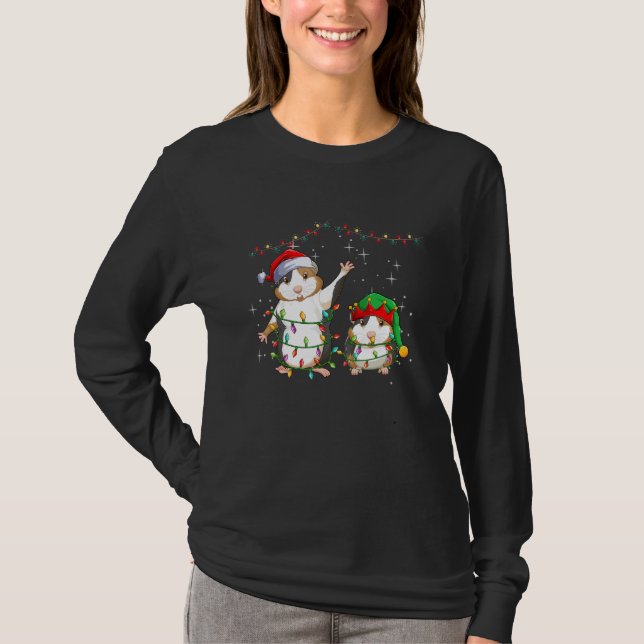 Camiseta Christmas for men women kids Santa ELF Guinea Pig (Anverso)