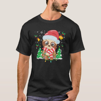 Camiseta Christmas For Men Women Kids Santa Sloth