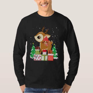 Camiseta Christmas for men women kids sloth Riding Reindeer