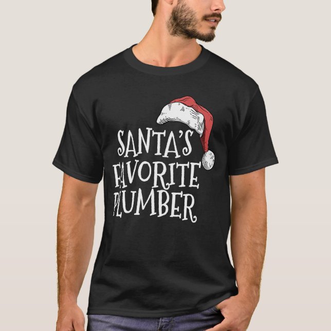 Camiseta Christmas for plumbers Santa's favorite plumber (Anverso)