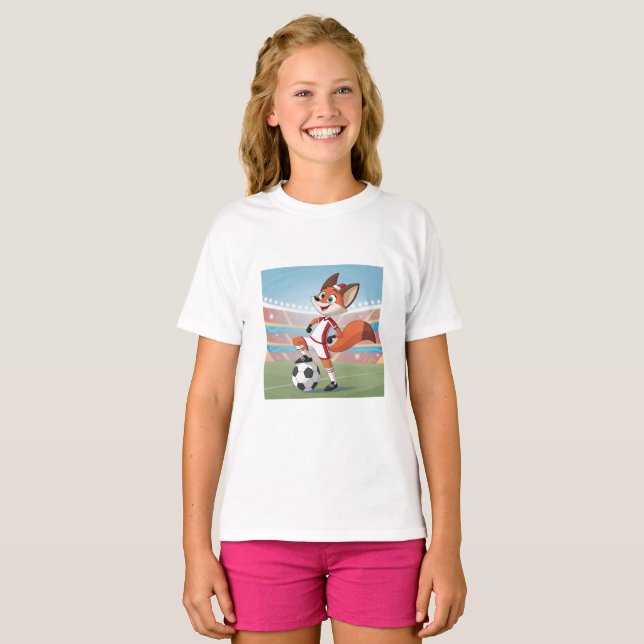 Camiseta Christmas Fox Playing Football (Anverso completo)